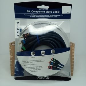 Recoton Gold Plated 6 Ft Component Video Cable New In Package
